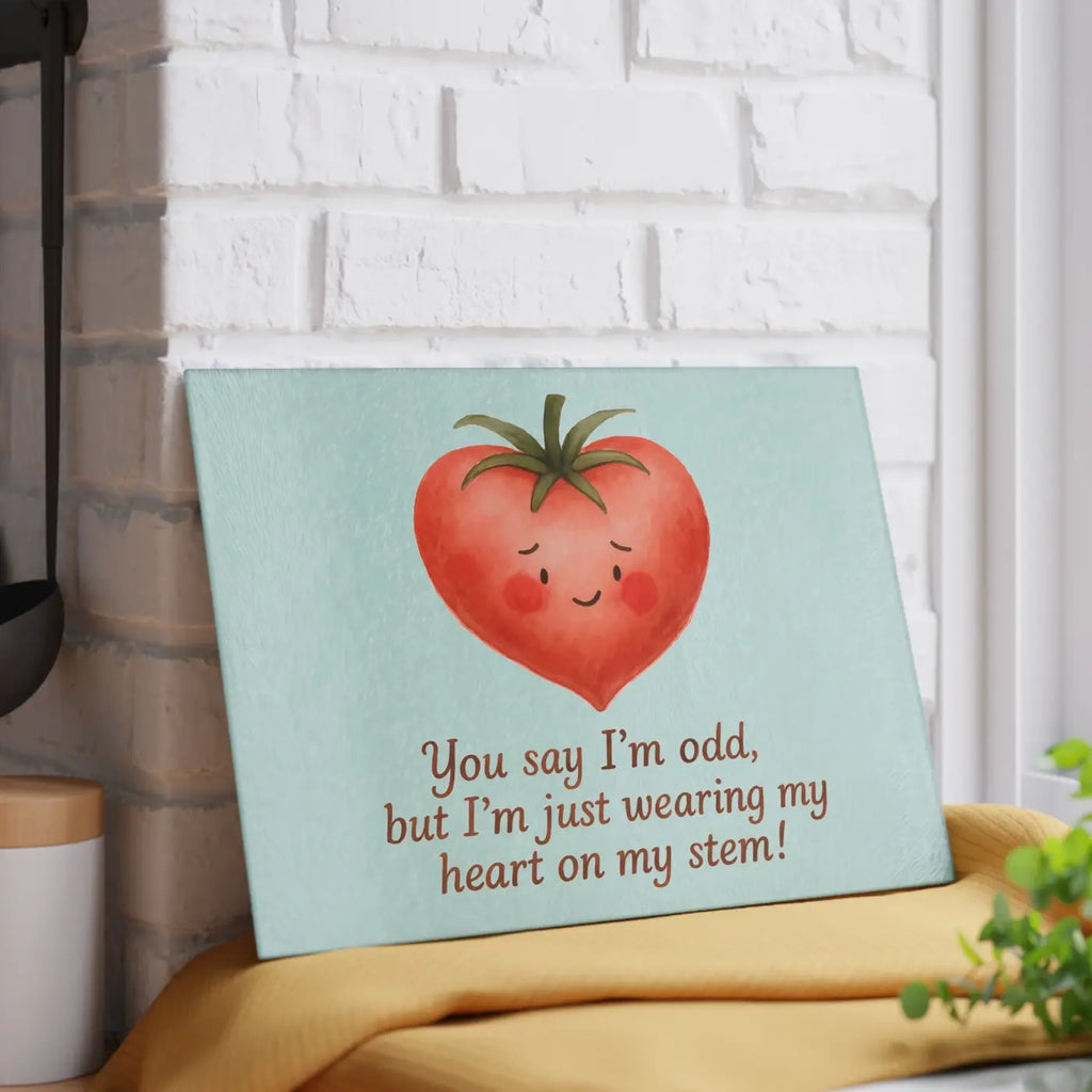 Heartfelt Tomato Glass Cutting Board - Kitchen Fun - DipaliZ