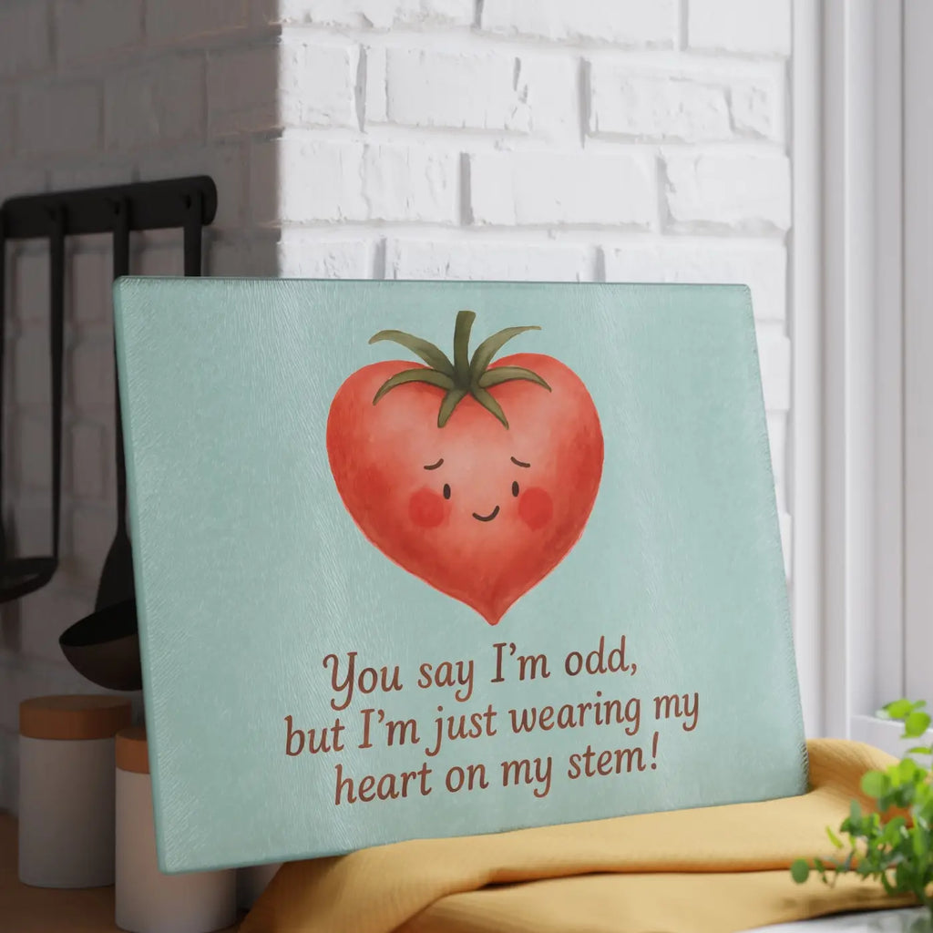 Heartfelt Tomato Glass Cutting Board - Kitchen Fun - DipaliZ