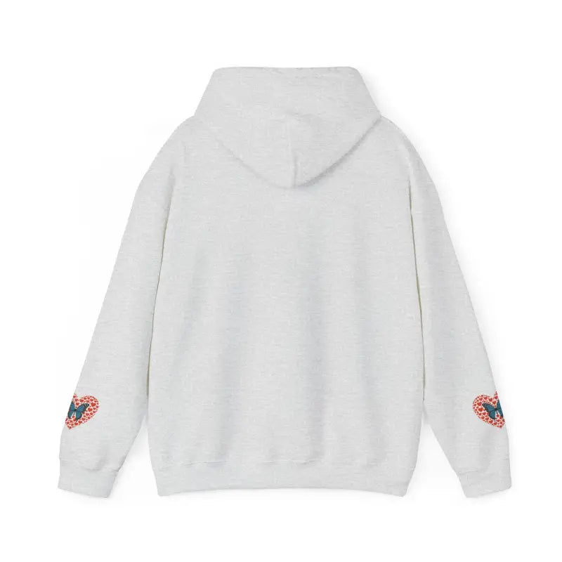 Hooded Sweatshirt - Flowers Hearts Butterflies Print - DipaliZ