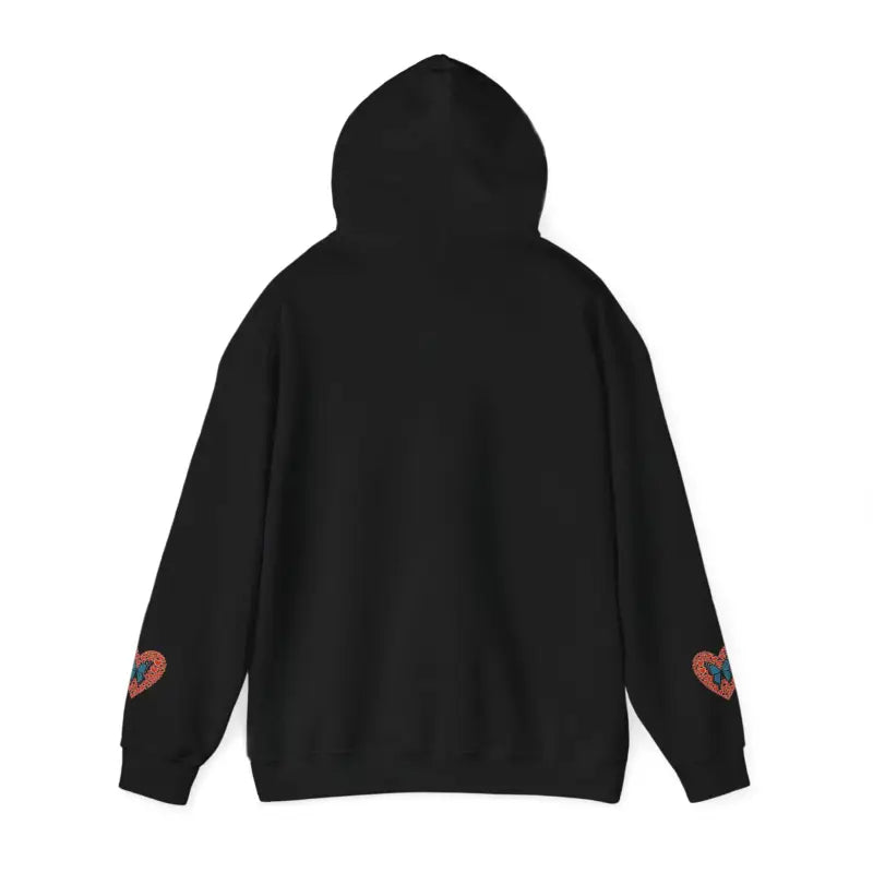Hooded Sweatshirt - Flowers Hearts Butterflies Print - DipaliZ