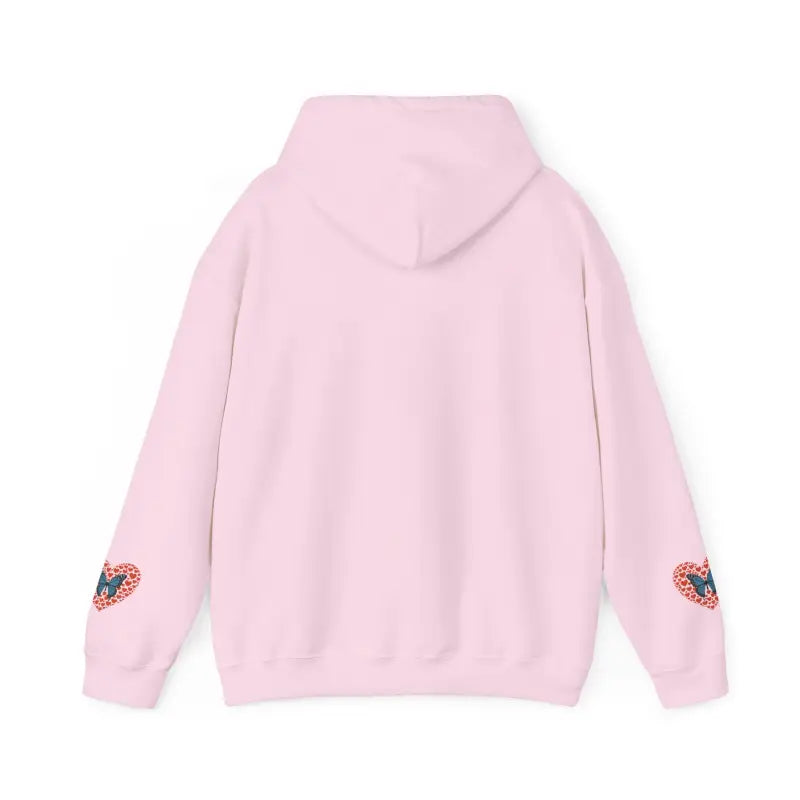 Hooded Sweatshirt - Flowers Hearts Butterflies Print - DipaliZ