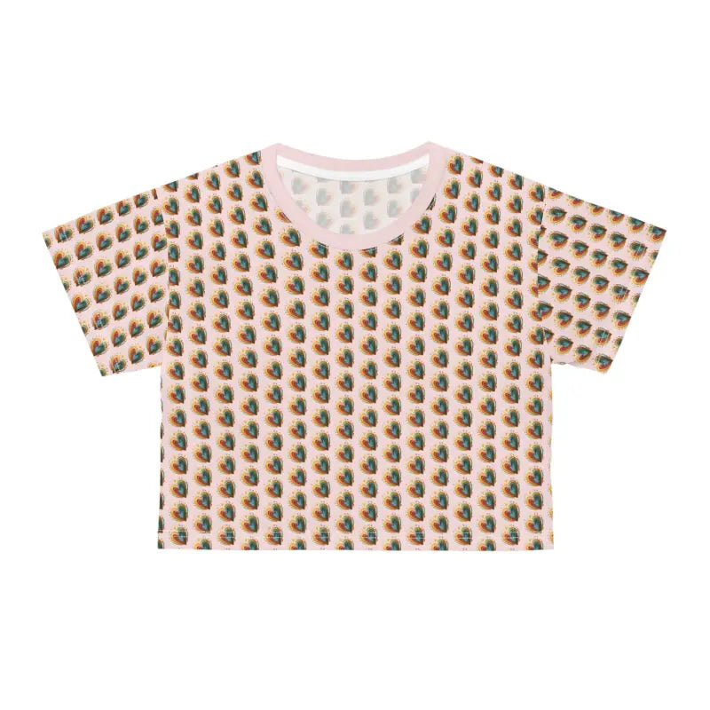 Hearts Crop Tee - All Over Print Style - DipaliZ