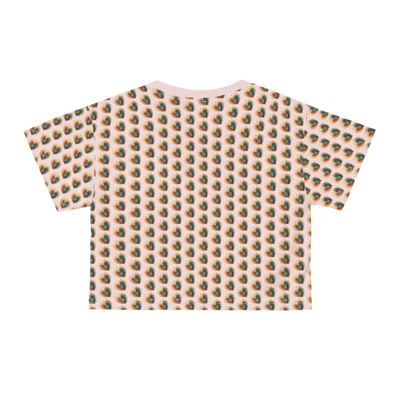 Hearts Crop Tee - All Over Print Style - DipaliZ
