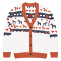 Hearts Dala Horse Knitted Cardigan - Scandinavian Charm - DipaliZ