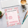 Stylish Daily Planner - Vibrant Hearts Edition - DipaliZ