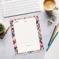 Flowers Daily Planner Notepad - Artistic Design - DipaliZ