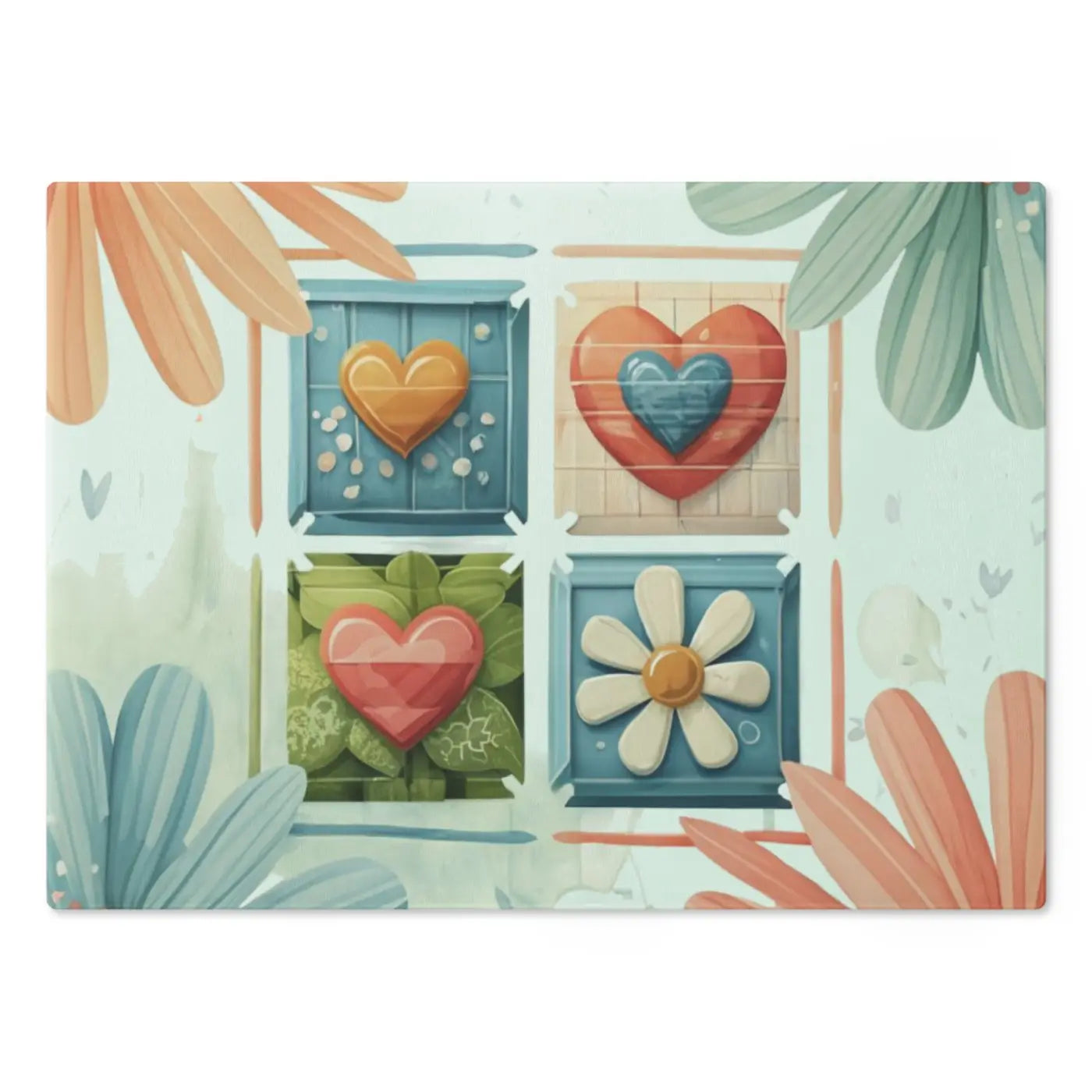 Flowers Cutting Board - Tempered Glass Kitchen Essential - DipaliZ