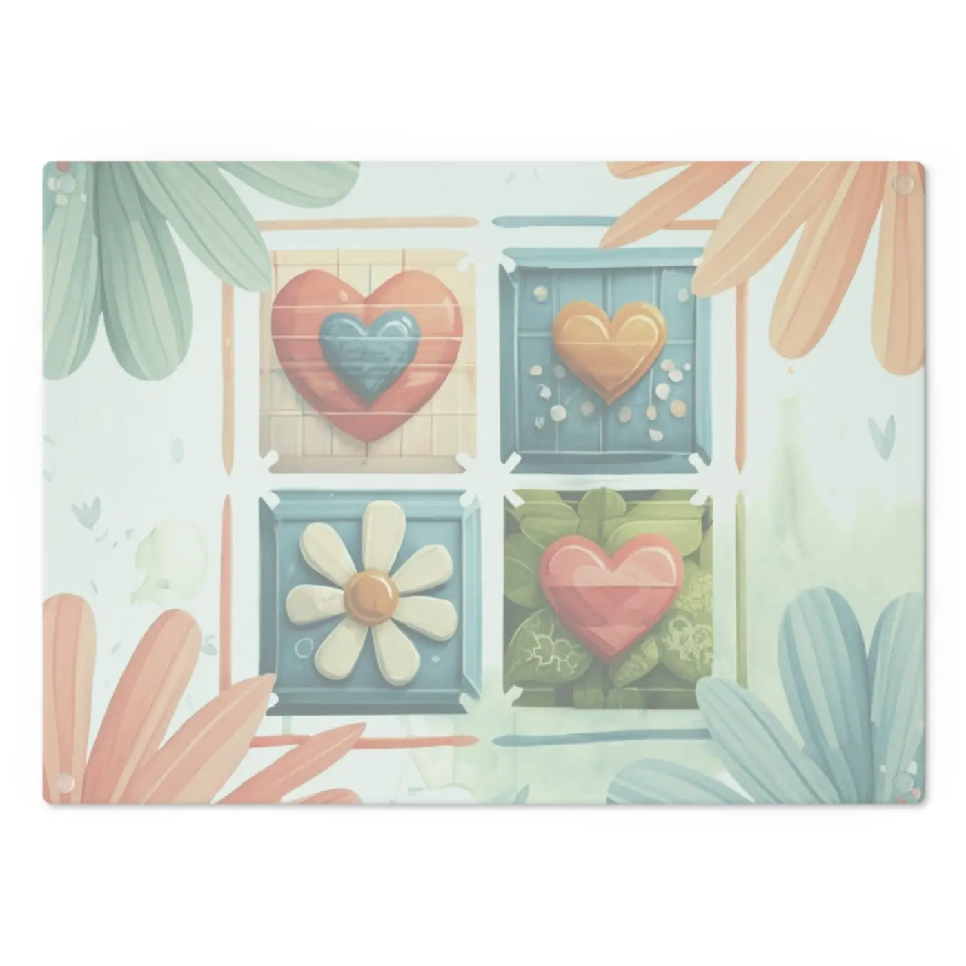 Flowers Cutting Board - Tempered Glass Kitchen Essential - DipaliZ
