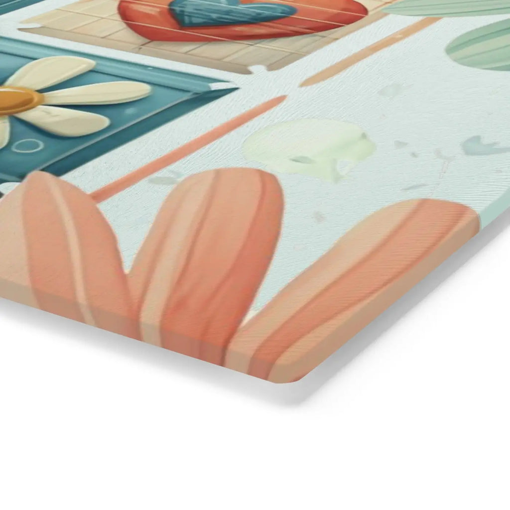 Flowers Cutting Board - Tempered Glass Kitchen Essential - DipaliZ