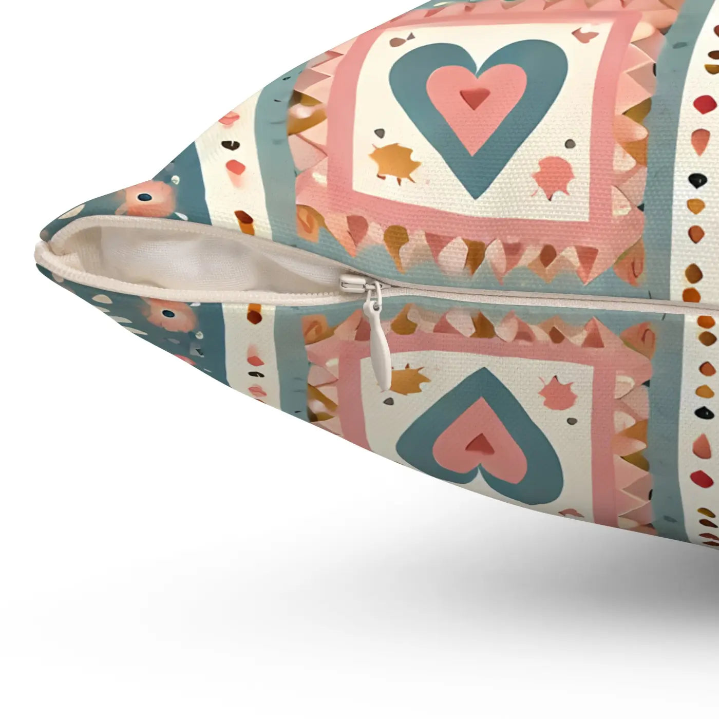 Vibrant Hearts and Flowers Spun Polyester Square Pillow - DipaliZ