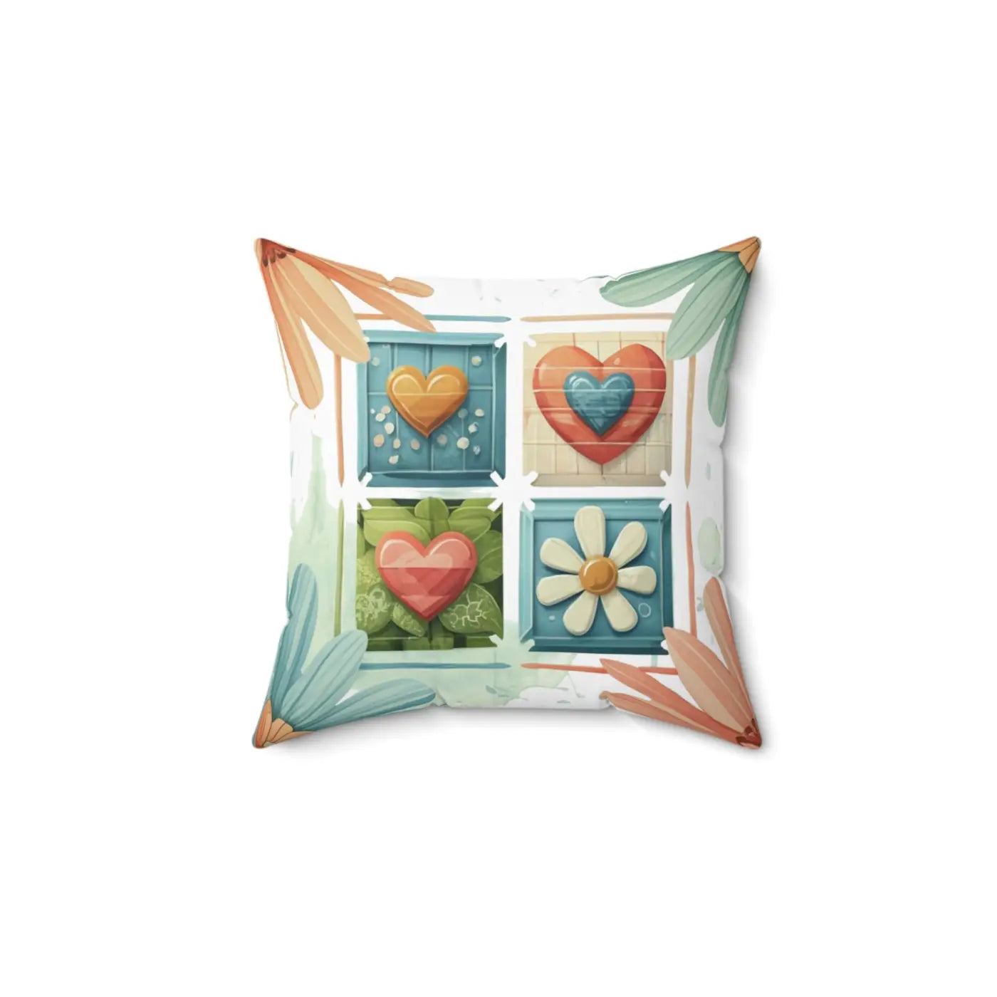 Flower Throw Pillow - Floral Charm Square Design - DipaliZ
