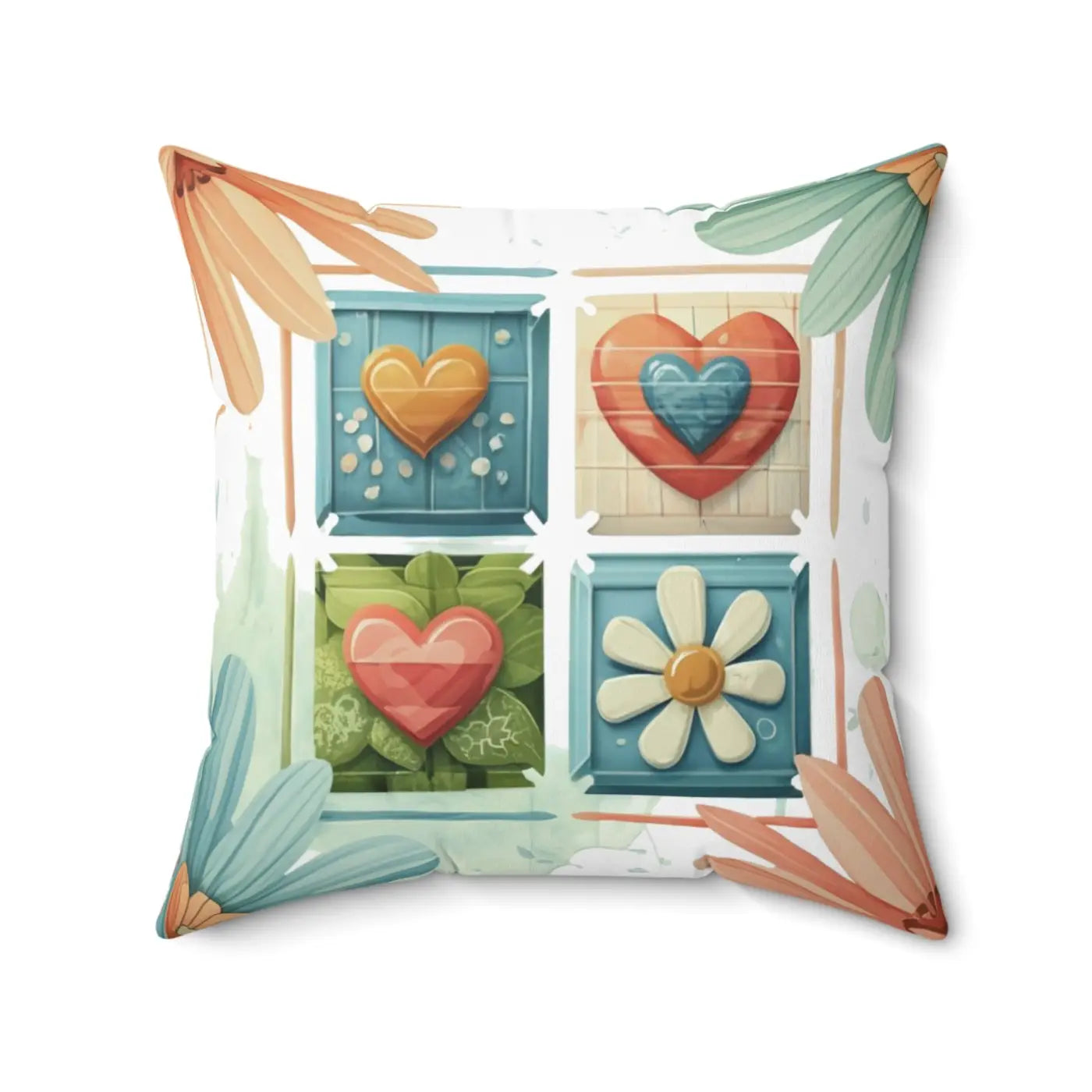 Flower Throw Pillow - Floral Charm Square Design - DipaliZ
