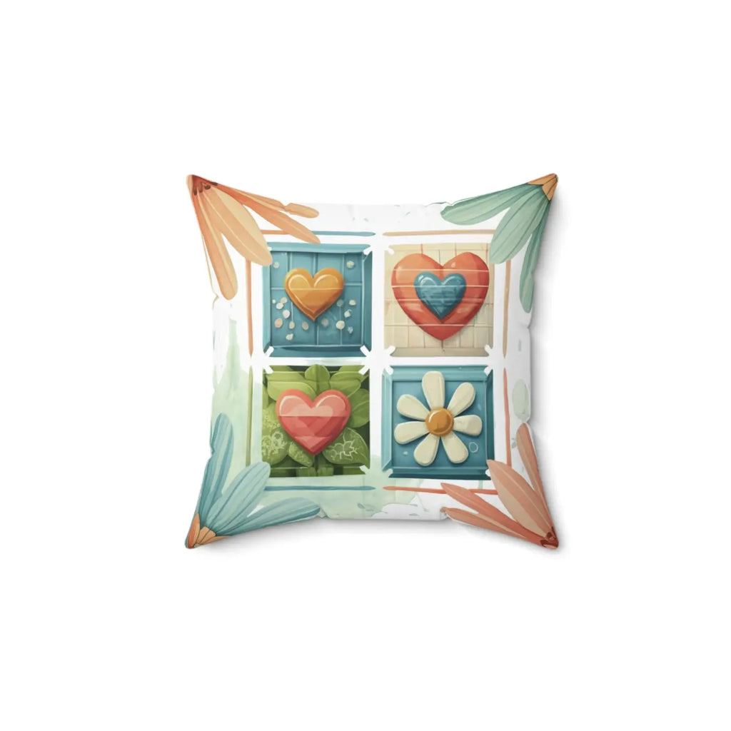 Flower Throw Pillow - Floral Charm Square Design - DipaliZ