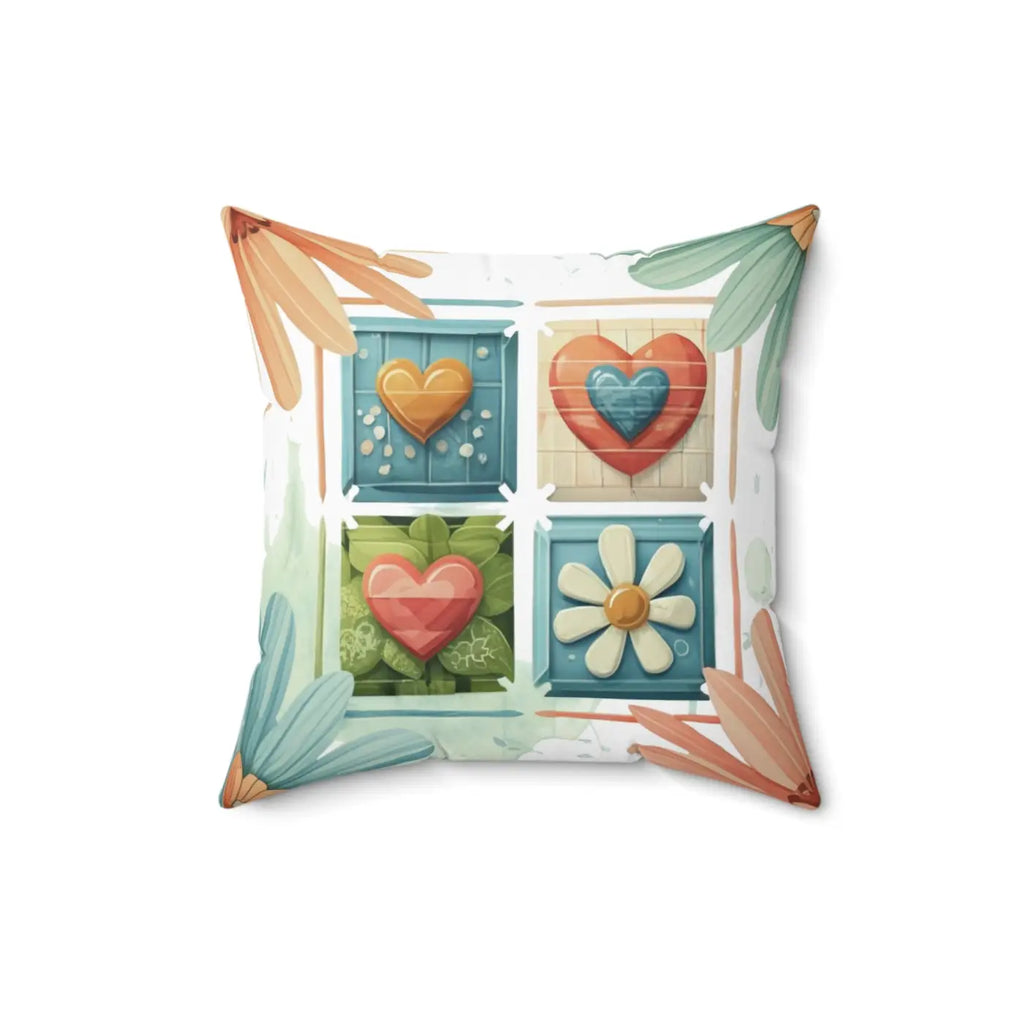 Flower Throw Pillow - Floral Charm Square Design - DipaliZ