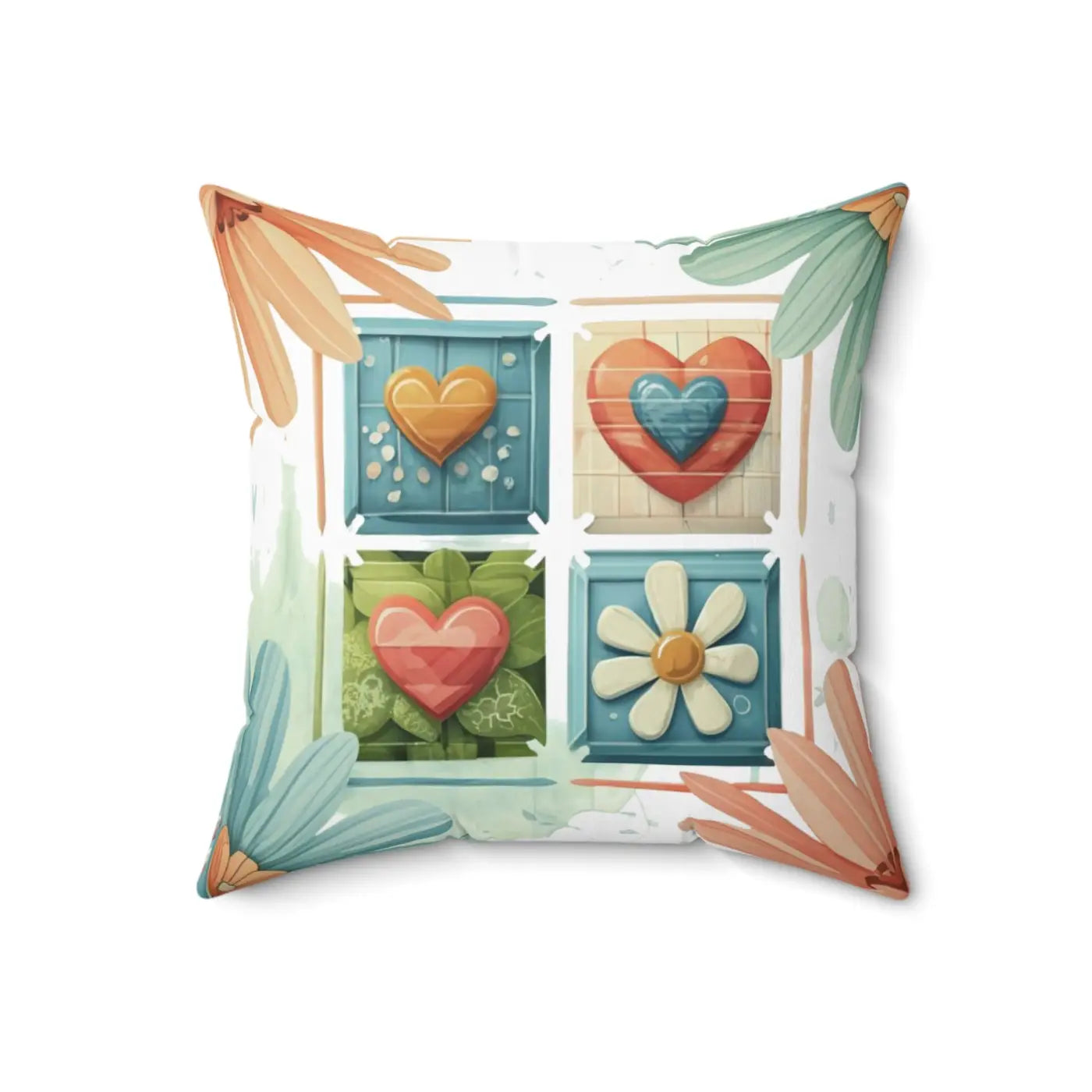 Flower Throw Pillow - Floral Charm Square Design - DipaliZ