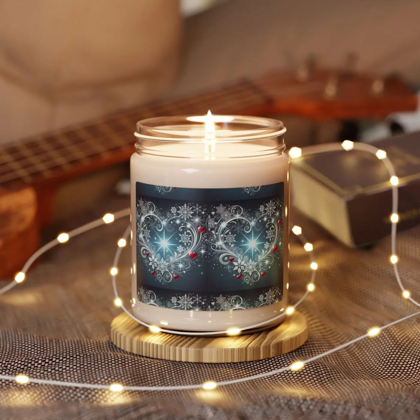Cozy Hearts Scented Soy Candle - Natural Soy Wax - DipaliZ