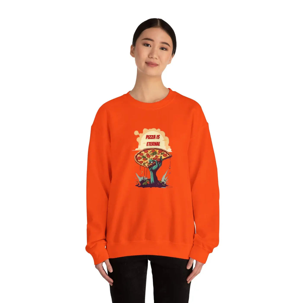 Zombie Pizza Sweatshirt - Heavy Blend Crewneck Halloween - DipaliZ