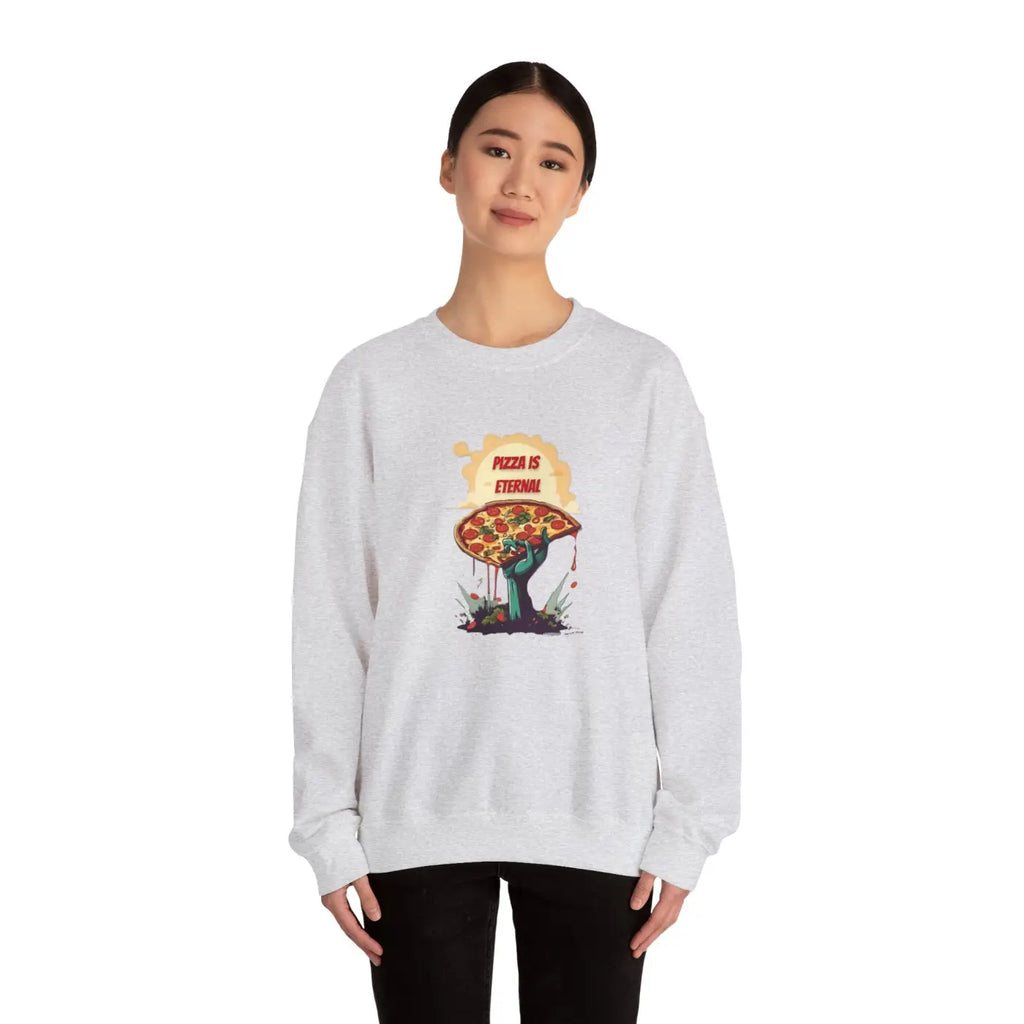 Zombie Pizza Sweatshirt - Heavy Blend Crewneck Halloween - DipaliZ