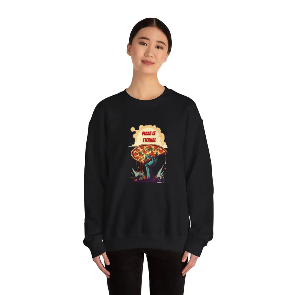 Zombie Pizza Sweatshirt - Heavy Blend Crewneck Halloween - DipaliZ