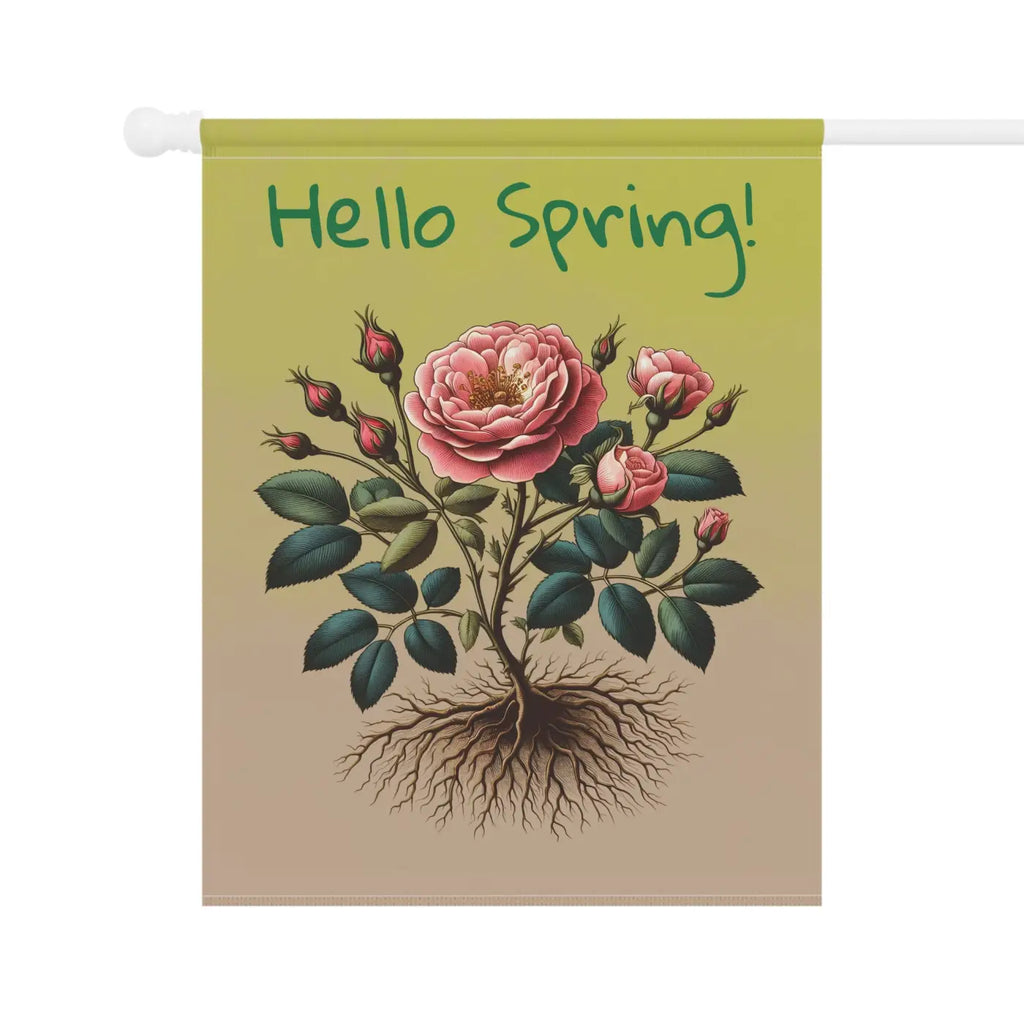 Vibrant Rose Plant House Banner - Poly Poplin Canvas - DipaliZ