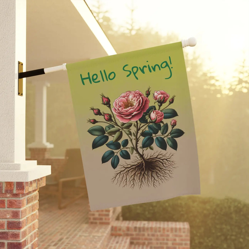 Vibrant Rose Plant House Banner - Poly Poplin Canvas - DipaliZ