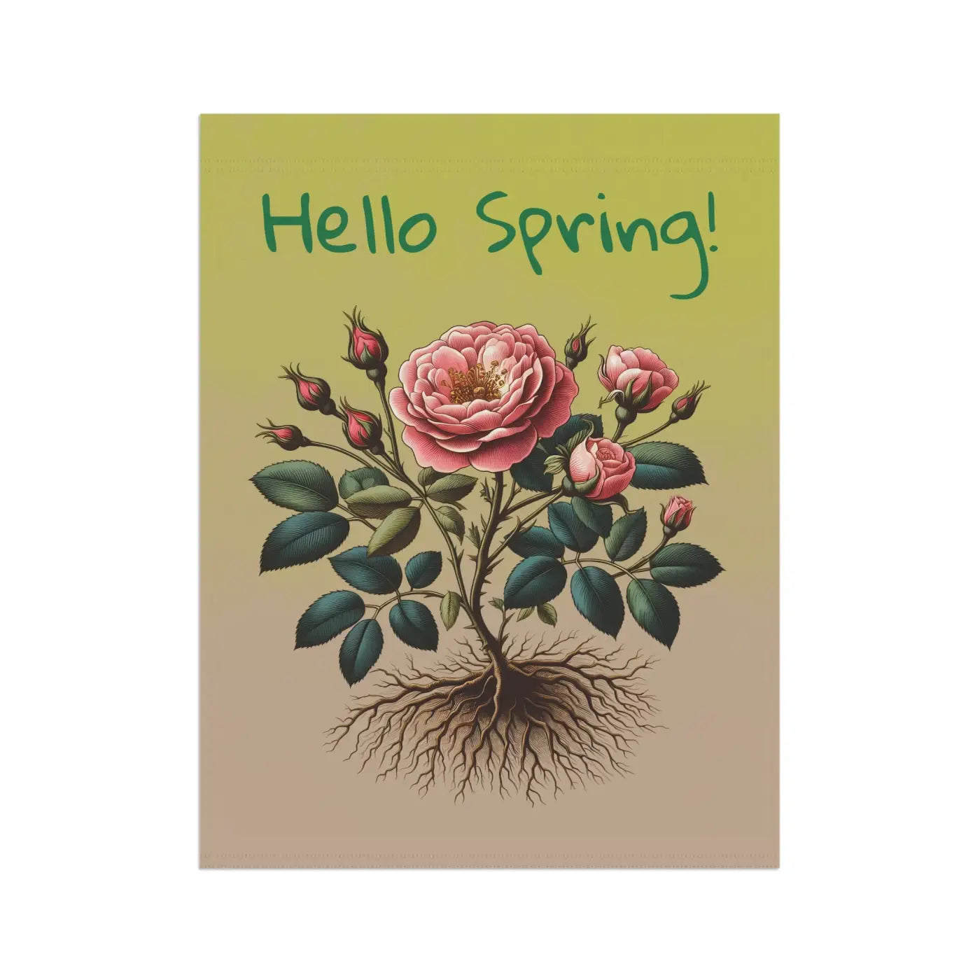Vibrant Rose Plant House Banner - Poly Poplin Canvas - DipaliZ