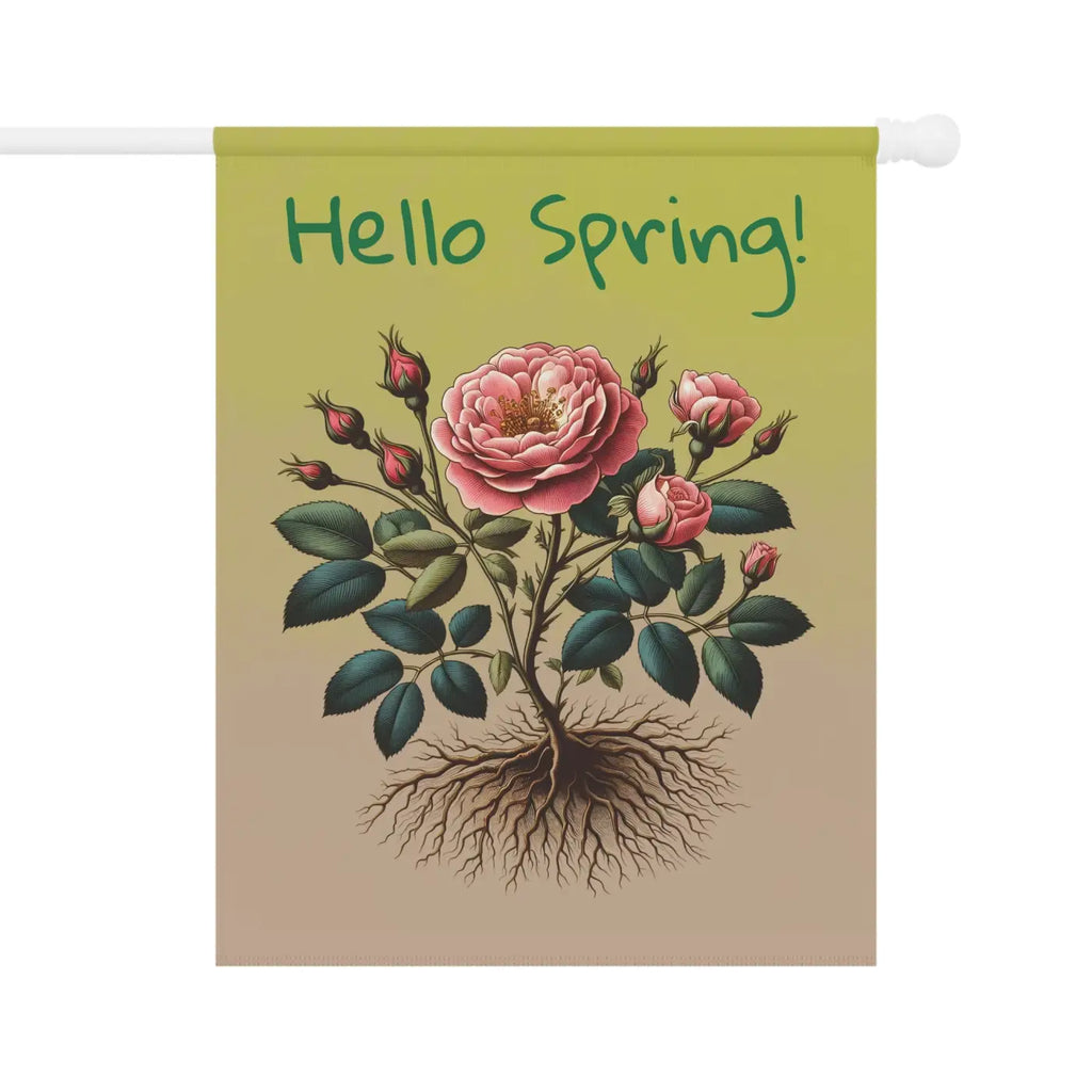 Vibrant Rose Plant House Banner - Poly Poplin Canvas - DipaliZ