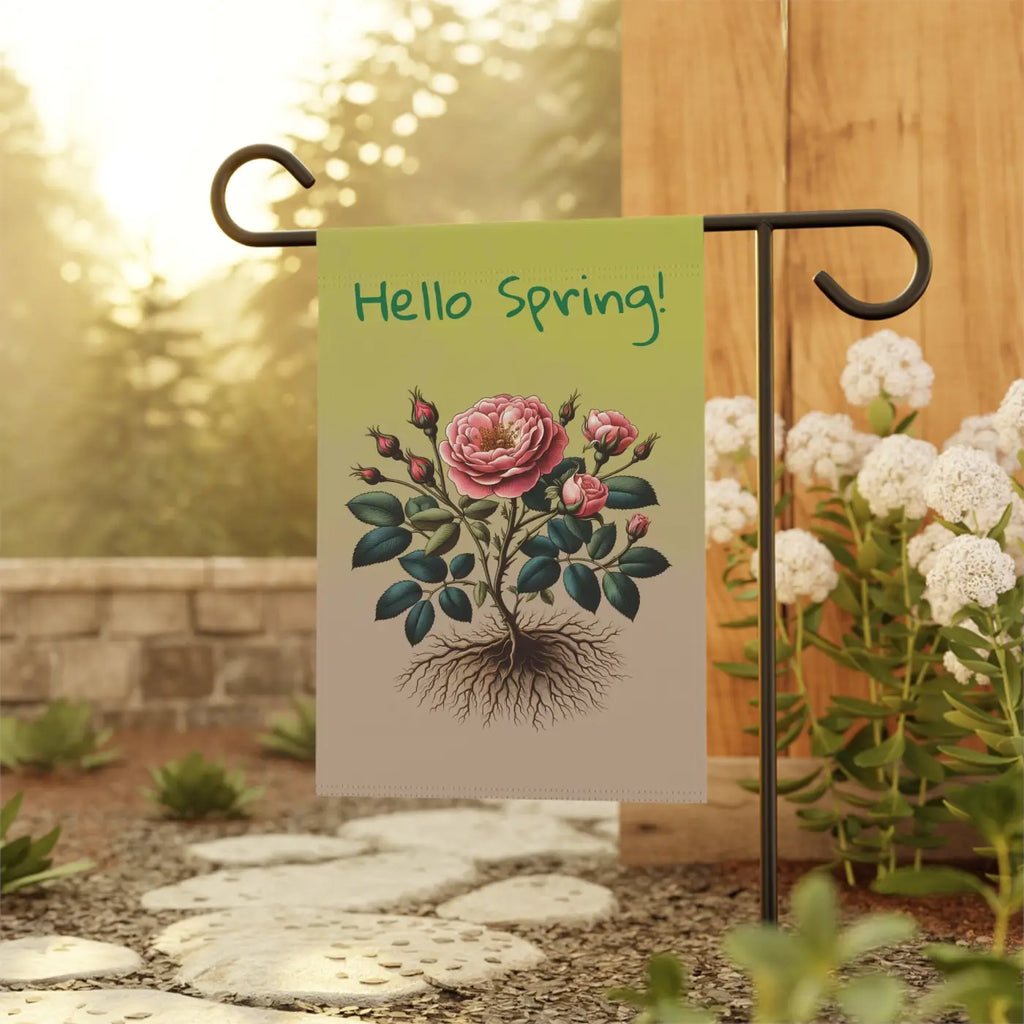 Vibrant Rose Plant House Banner - Poly Poplin Canvas - DipaliZ