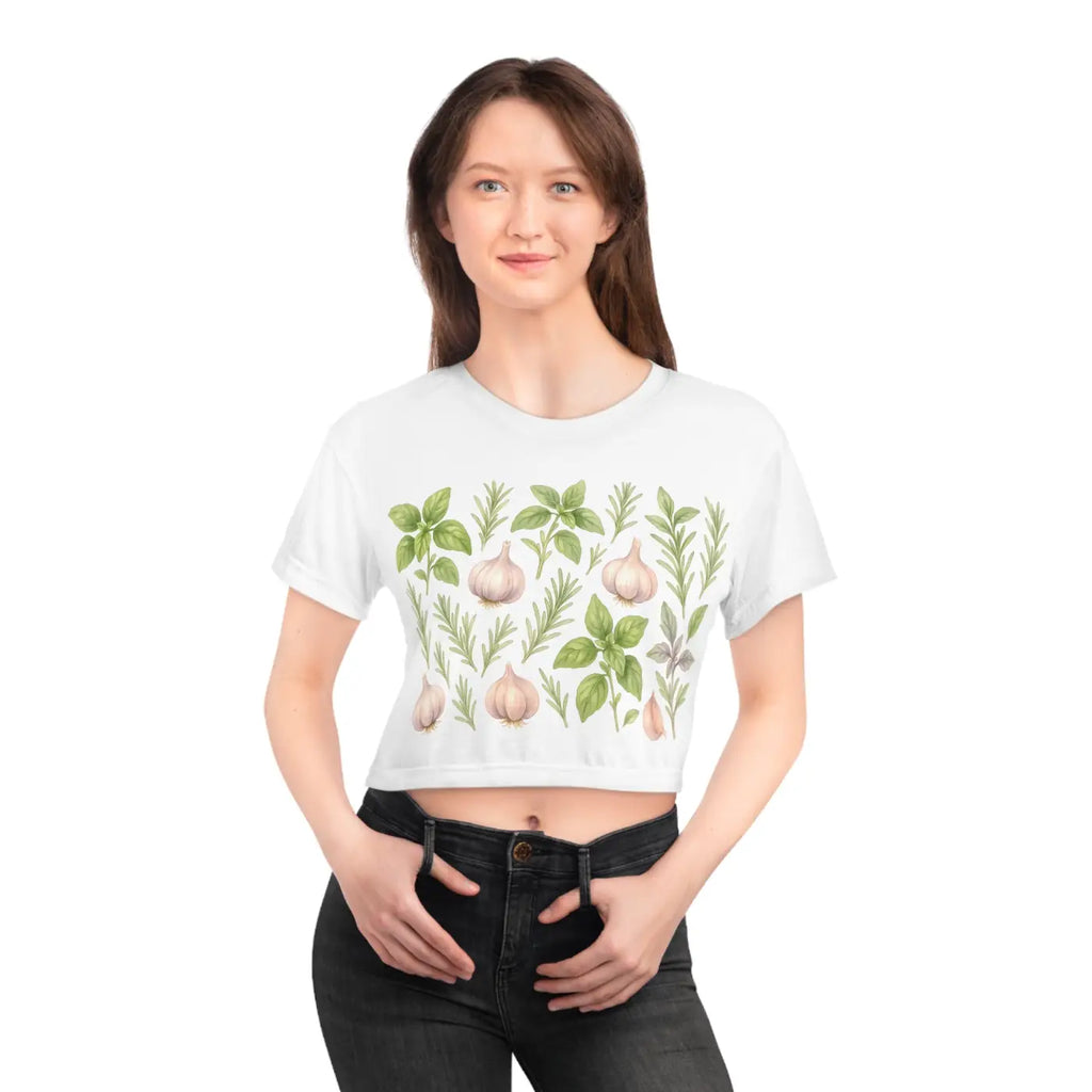 Aromatic Herb Shirt - Basil Leaves Vibrant Garden - DipaliZ