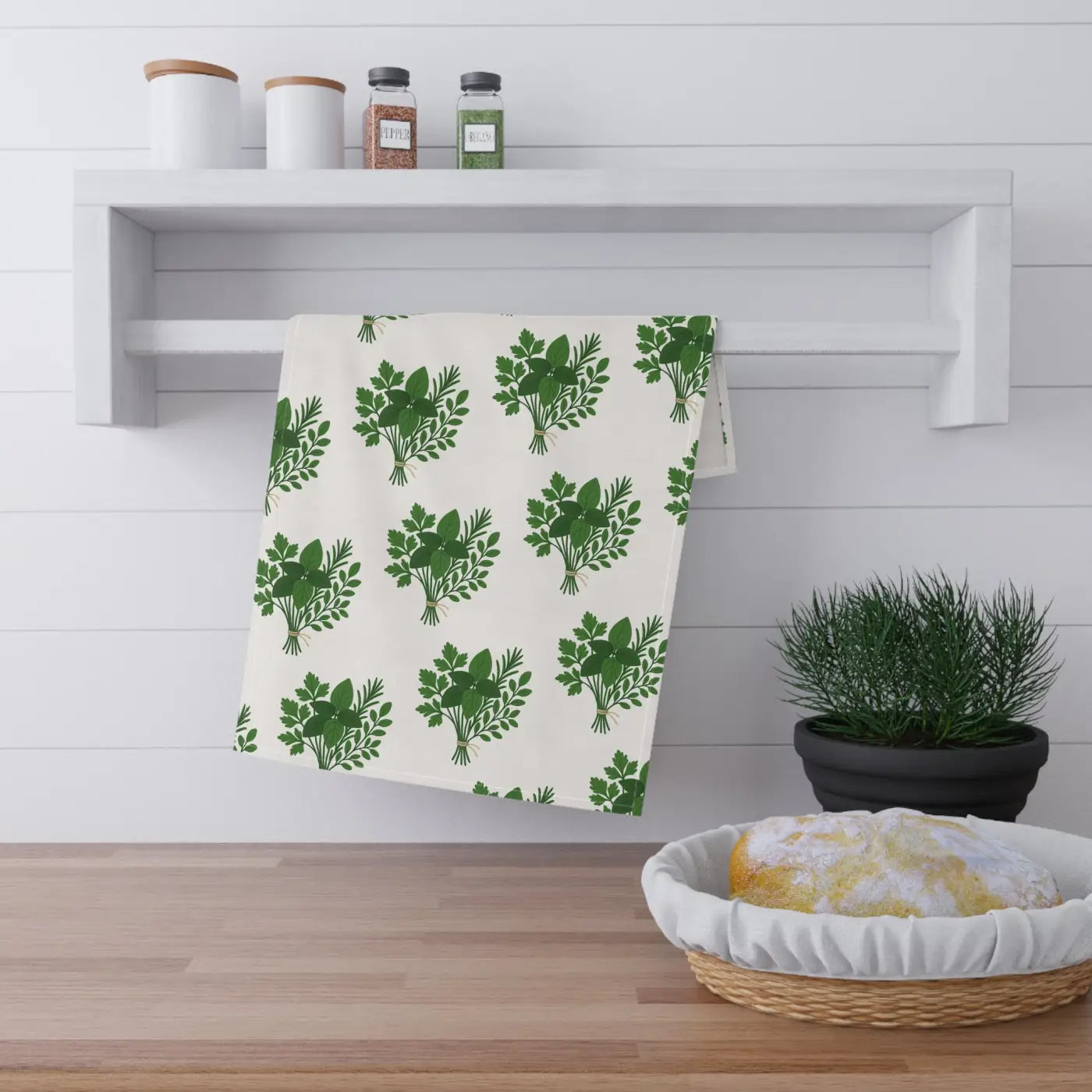 Herb Garden Tea Towels - Rustic Charm Kitchen Decor - DipaliZ