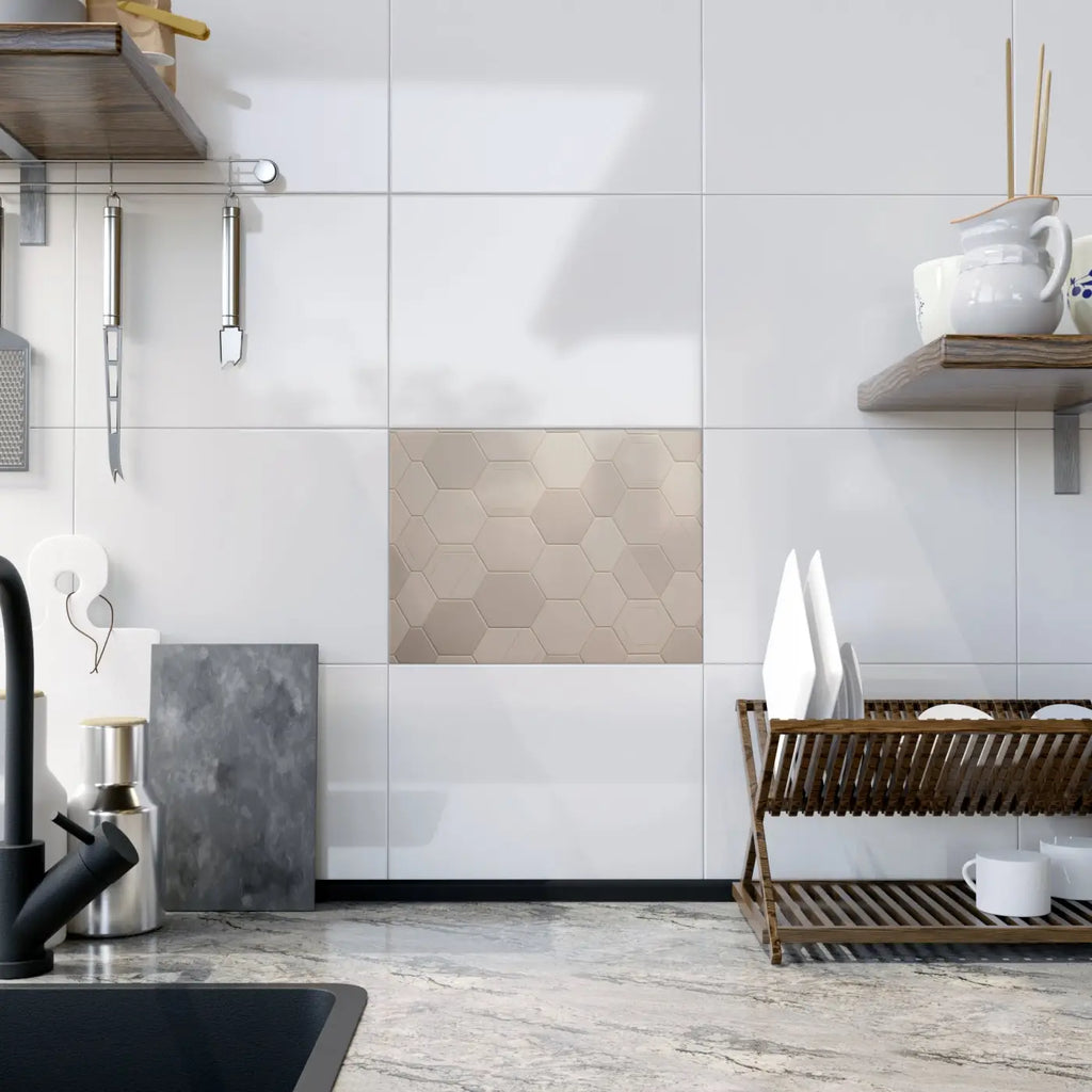 Vibrant Ceramic Photo Tile - Dynamic Hexagon Design - DipaliZ