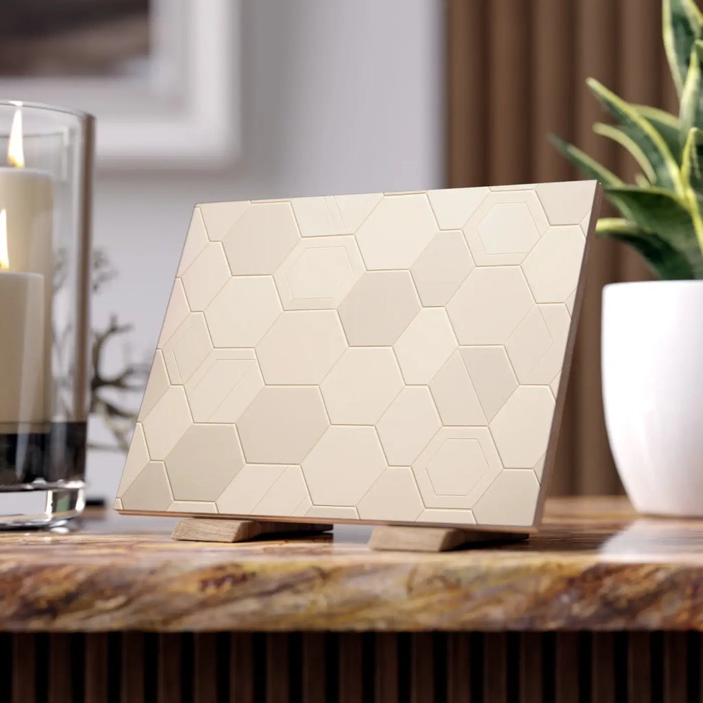 Vibrant Ceramic Photo Tile - Dynamic Hexagon Design - DipaliZ