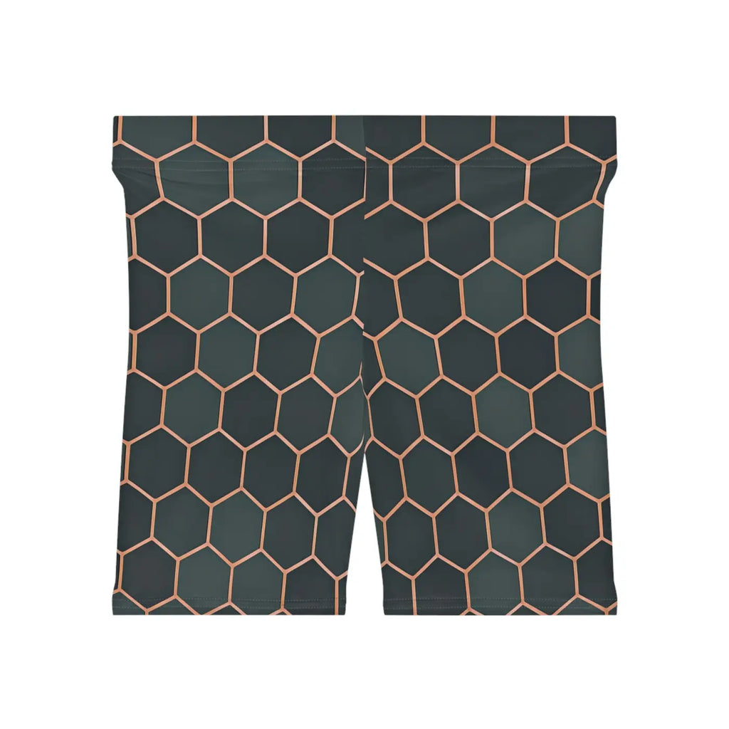 Premium Womens Biker Shorts - Hexagon Pattern Active - DipaliZ