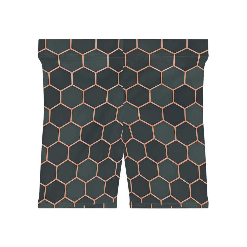 Premium Womens Biker Shorts - Hexagon Pattern Active - DipaliZ