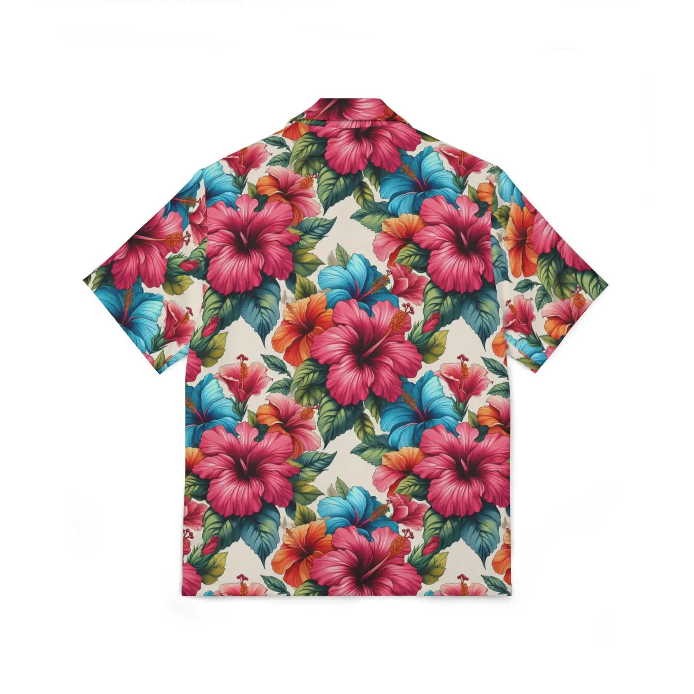 Vibrant Hawaiian Camp Shirt - Hibiscus Flowers - DipaliZ