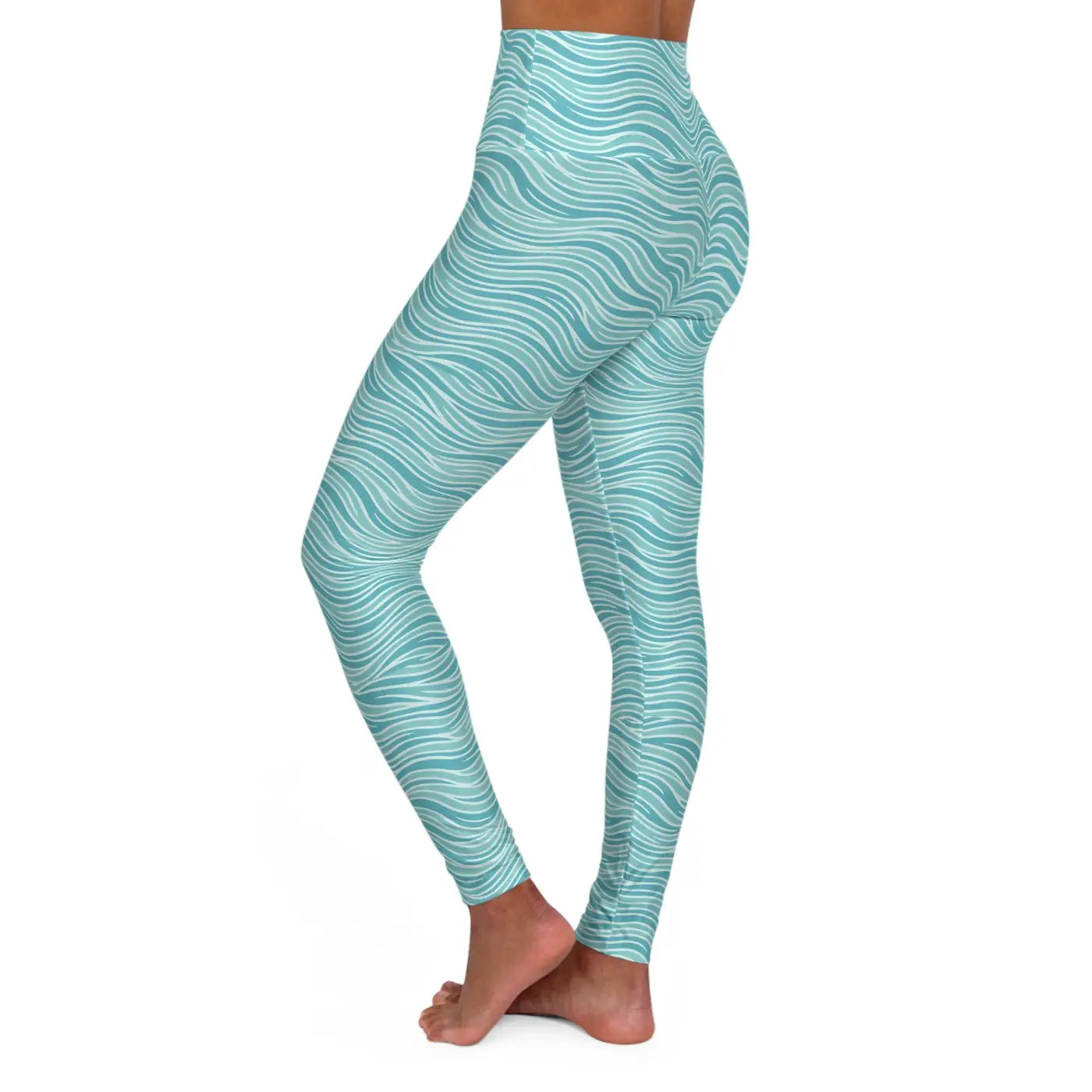 High Waisted Yoga Leggings - Ocean Vibes Activewear - DipaliZ