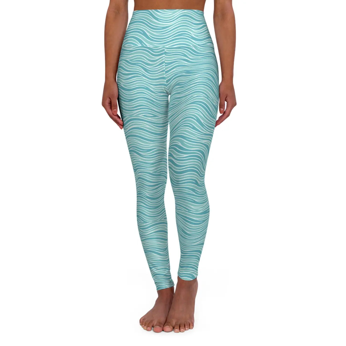 High Waisted Yoga Leggings - Ocean Vibes Activewear - DipaliZ
