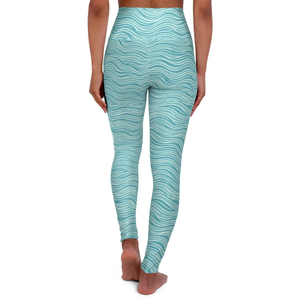 High Waisted Yoga Leggings - Ocean Vibes Activewear - DipaliZ
