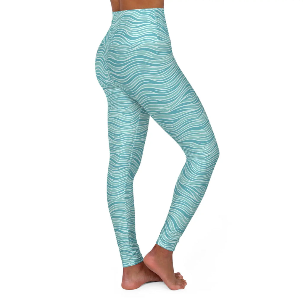 High Waisted Yoga Leggings - Ocean Vibes Activewear - DipaliZ