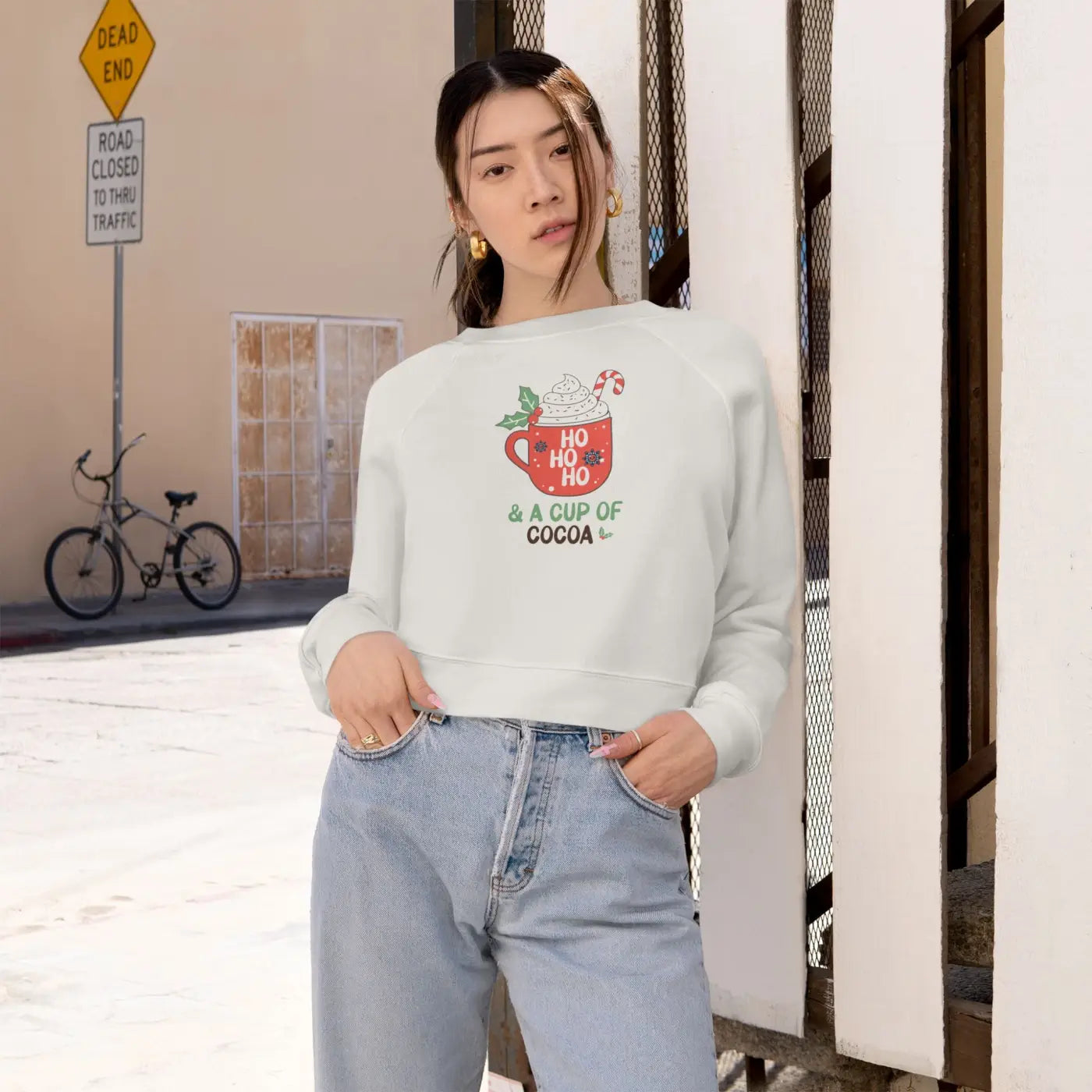Cropped Fleece Pullover - Holiday Vibes Winter Essential - DipaliZ