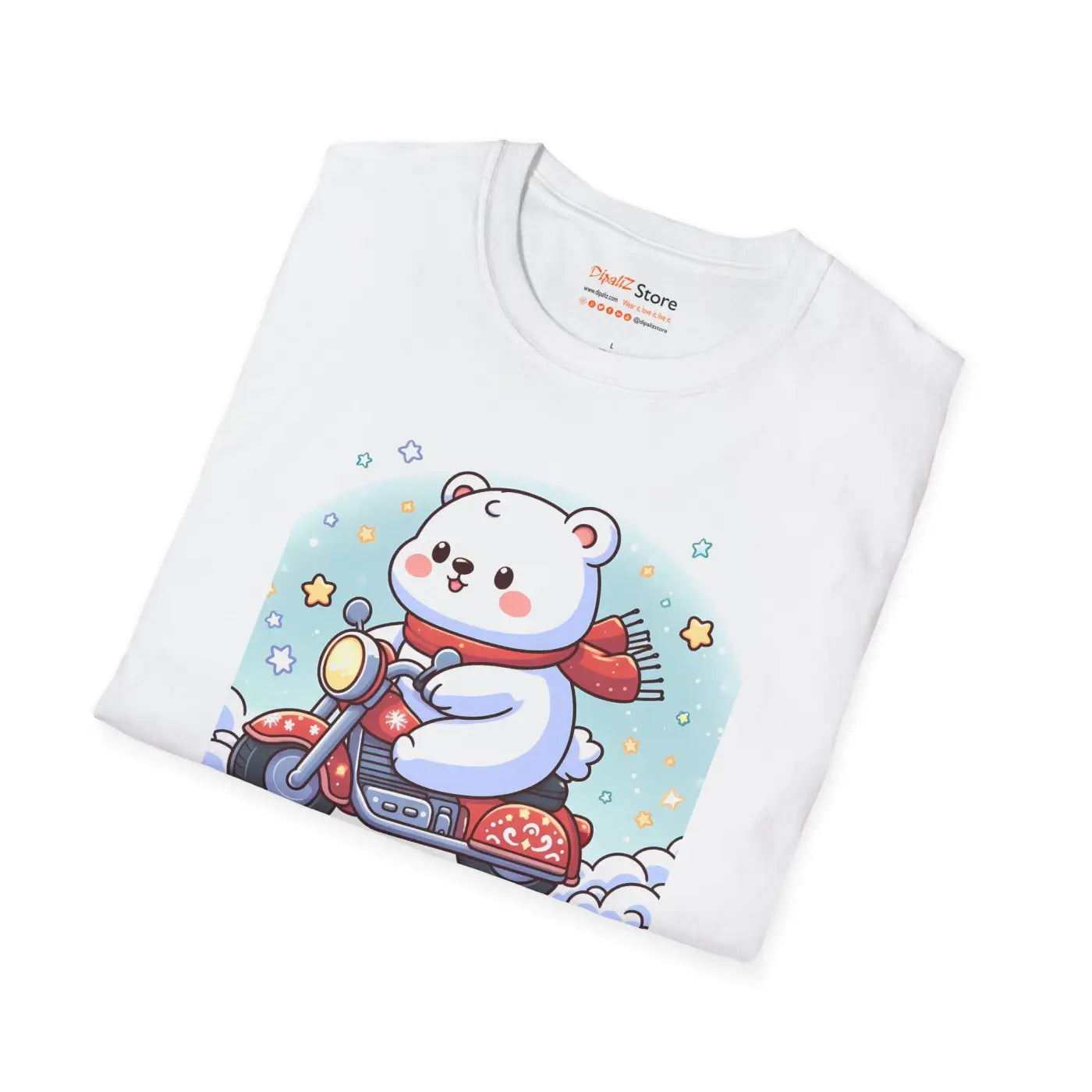 Holiday Hustle Polar Bear Scooter Tee - Festive Unisex - DipaliZ