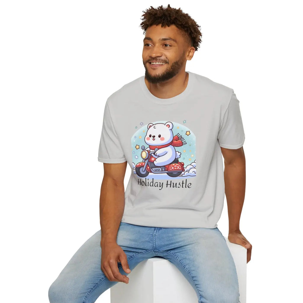 Holiday Hustle Polar Bear Scooter Tee - Festive Unisex - DipaliZ