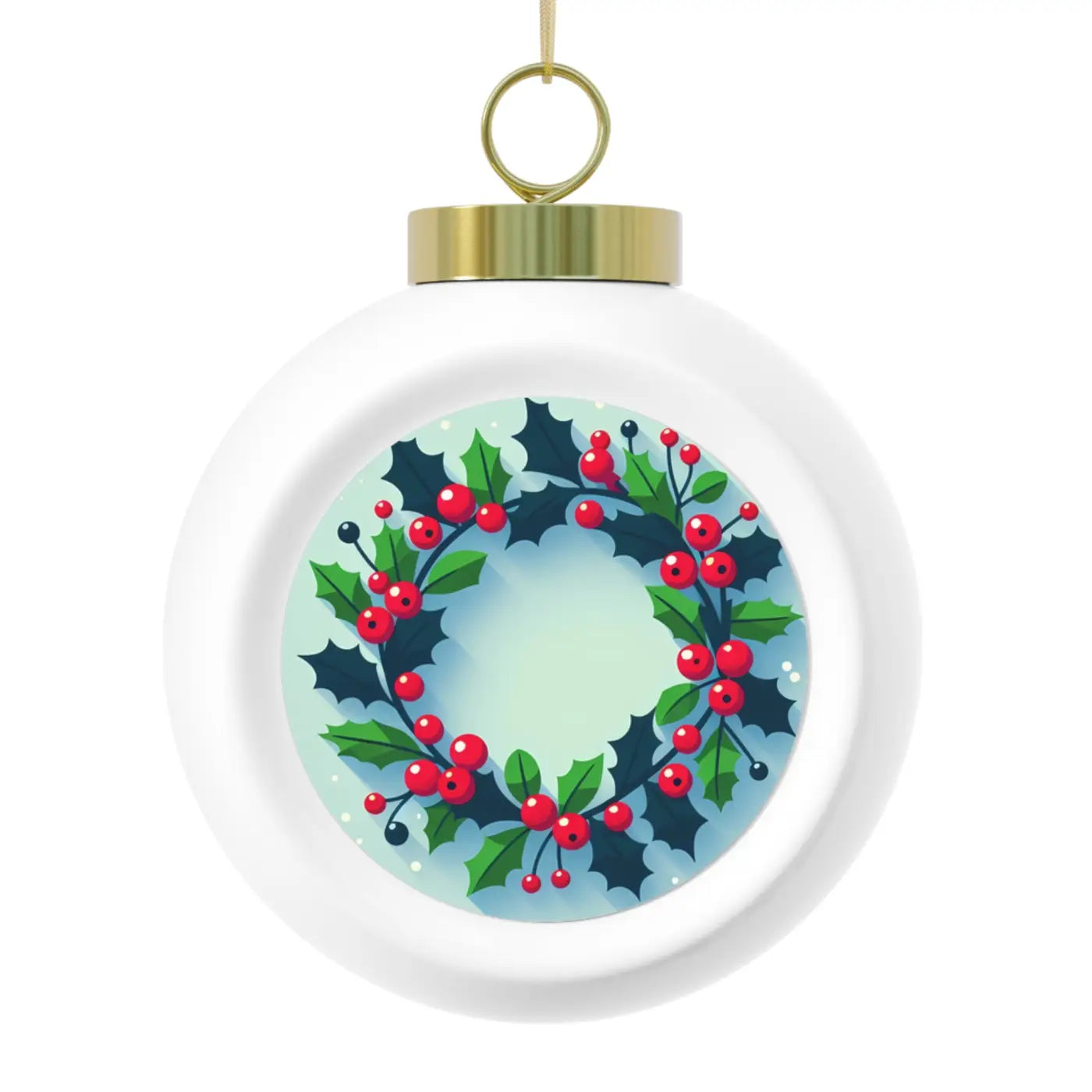 Exquisite Christmas Ball - Festive Wonderland Holly Leaves - DipaliZ