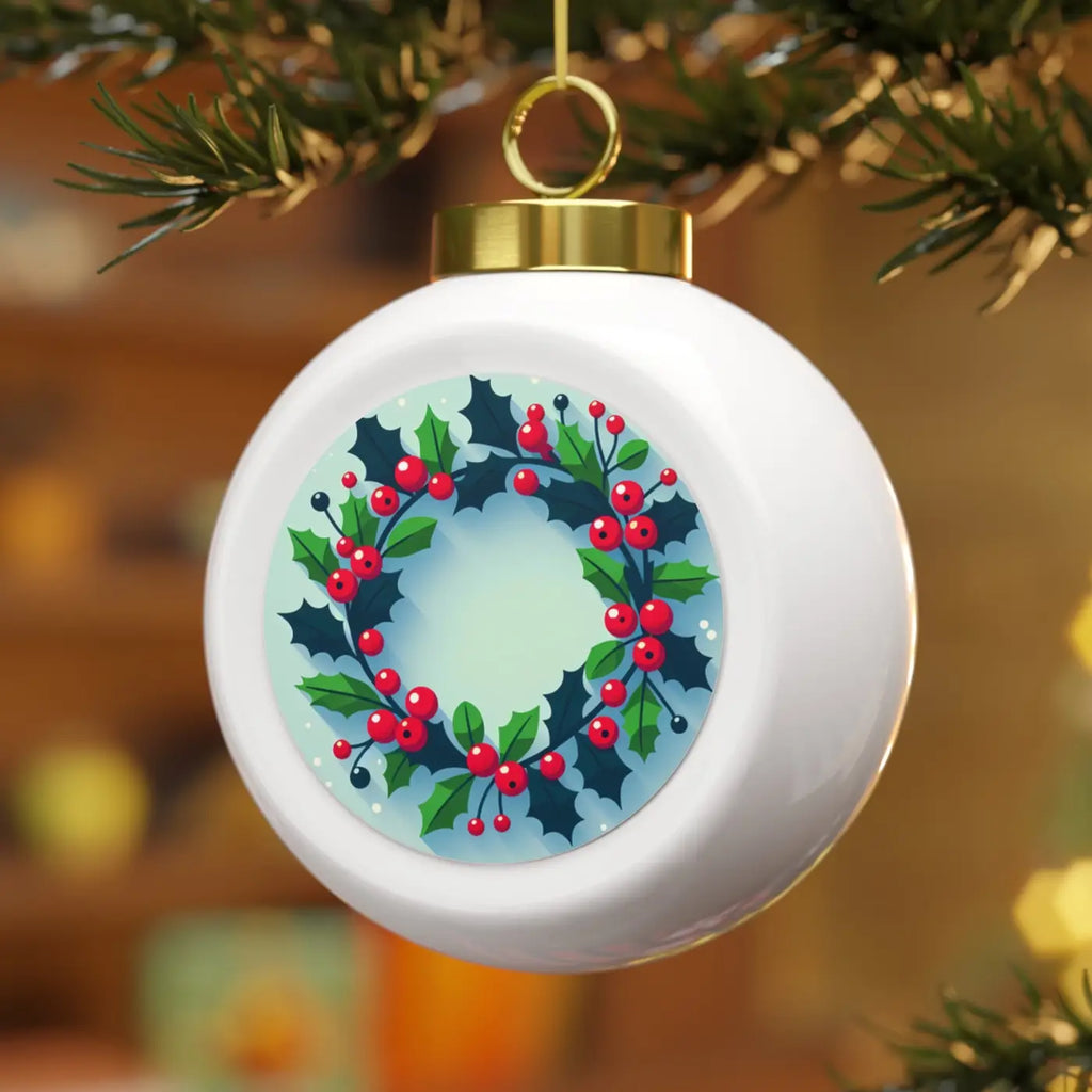 Exquisite Christmas Ball - Festive Wonderland Holly Leaves - DipaliZ