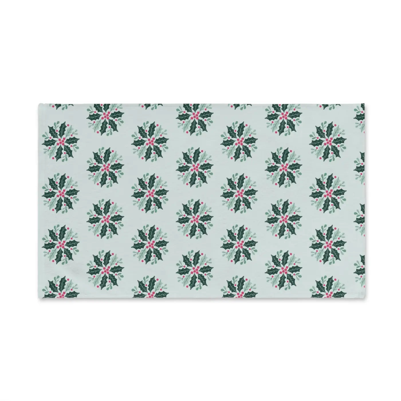 Festive Holly Leaves Christmas Berries Hand Towel - DipaliZ