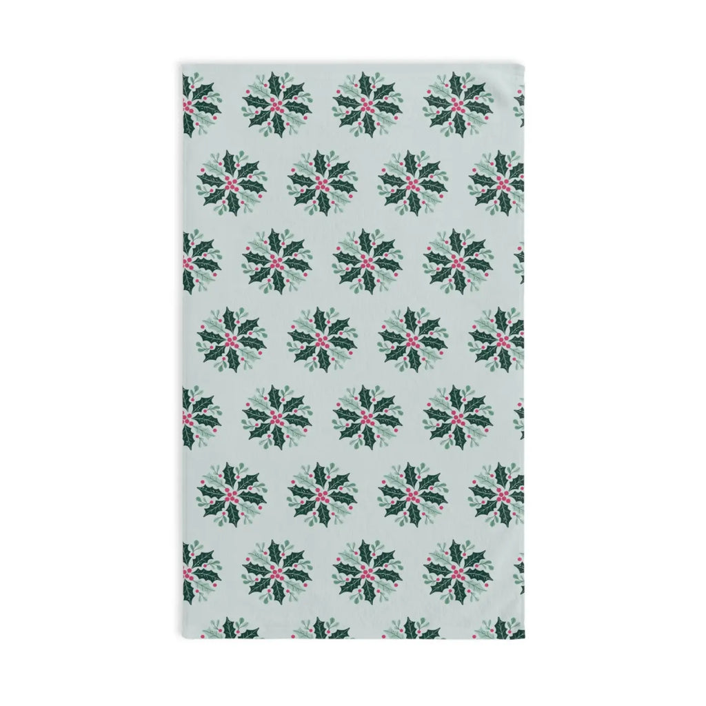 Festive Holly Leaves Christmas Berries Hand Towel - DipaliZ