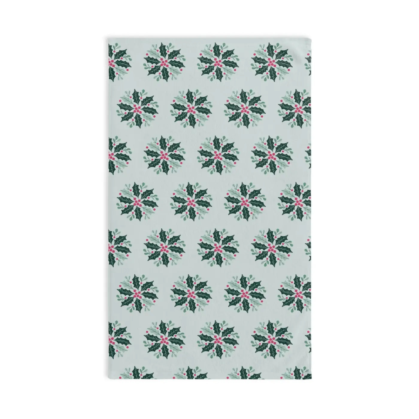 Festive Holly Leaves Christmas Berries Hand Towel - DipaliZ