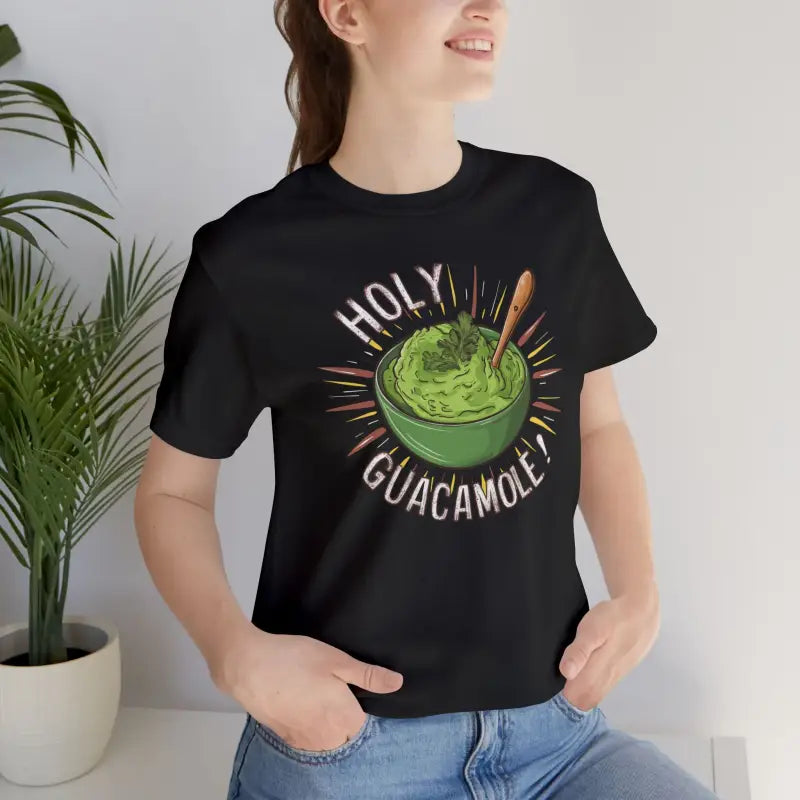 Bold Holy Guacamole Tee - Cozy Avocado Print Comfort - DipaliZ