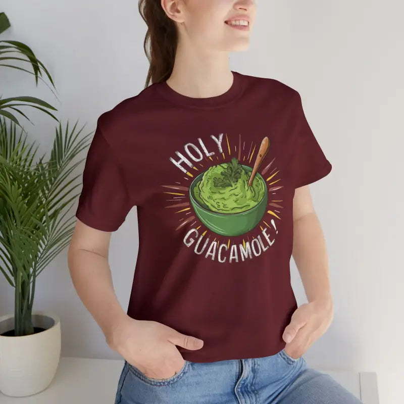 Bold Holy Guacamole Tee - Cozy Avocado Print Comfort - DipaliZ