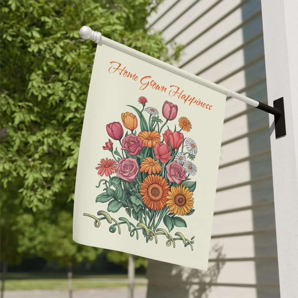 Vibrant Home Grown Happiness Banner - Garden Decor - DipaliZ